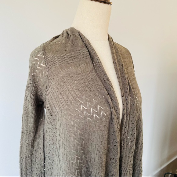 BAUHAUS Olive Green Long Line Cardigan Smart Casual Event Size 6 - Picture 2 of 7